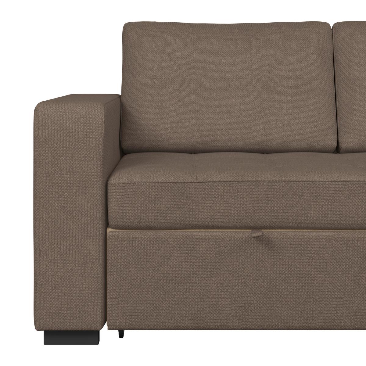 Ecksofa Turin Braun, 239x160cm - Braun, Trend, Holz/Textil (239/160cm)