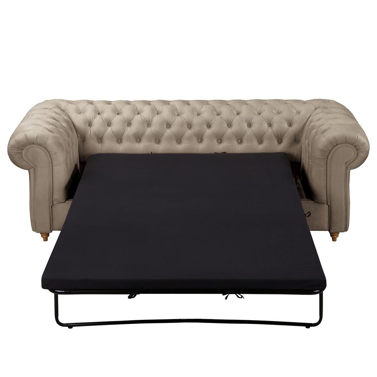 Schlafsofa Laura Taupe, B: 218cm - Taupe/Braun, Design, Textil (218/74/91cm) - P & B