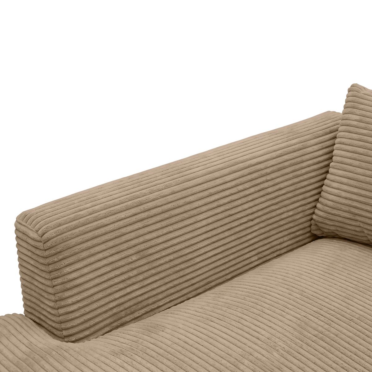 Rohová sedačka PEDRO, levá, karamelový manšestr - černá/karamel, Moderní, textil/plast (190/300cm) - Mömax