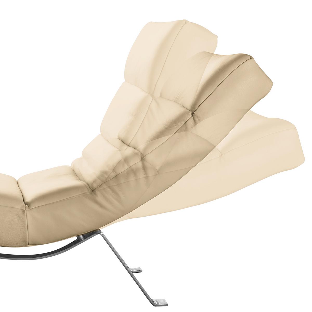 Relaxliege Swing Silver Beige B: 65 Cm - Beige/Silberfarben, Design, Leder (65/65-95/171cm) - Livetastic
