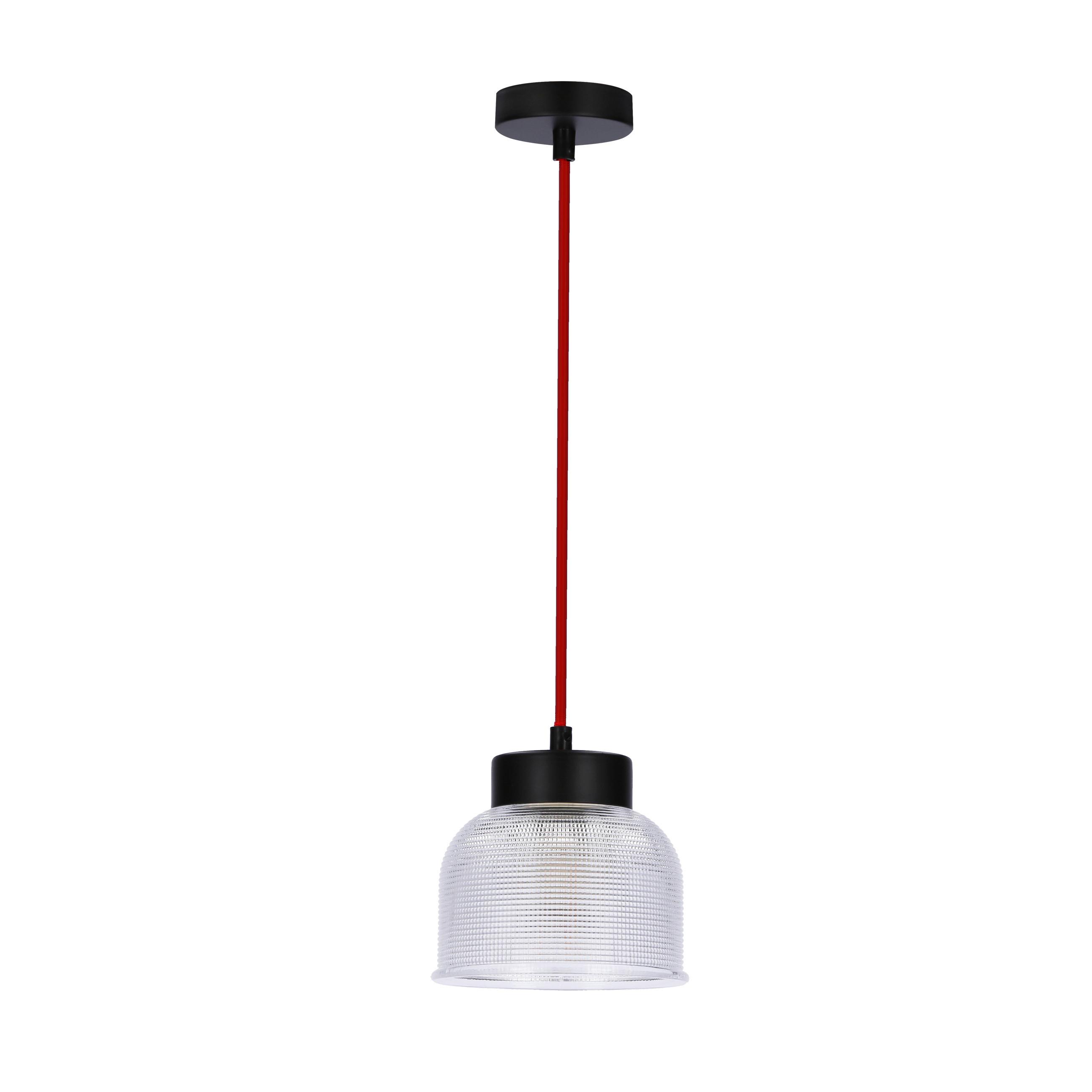 Pendelleuchte 50121087 Liverpool - Transparent/Rot, Trend, Glas/Metall (14.5/14.5/90cm)
