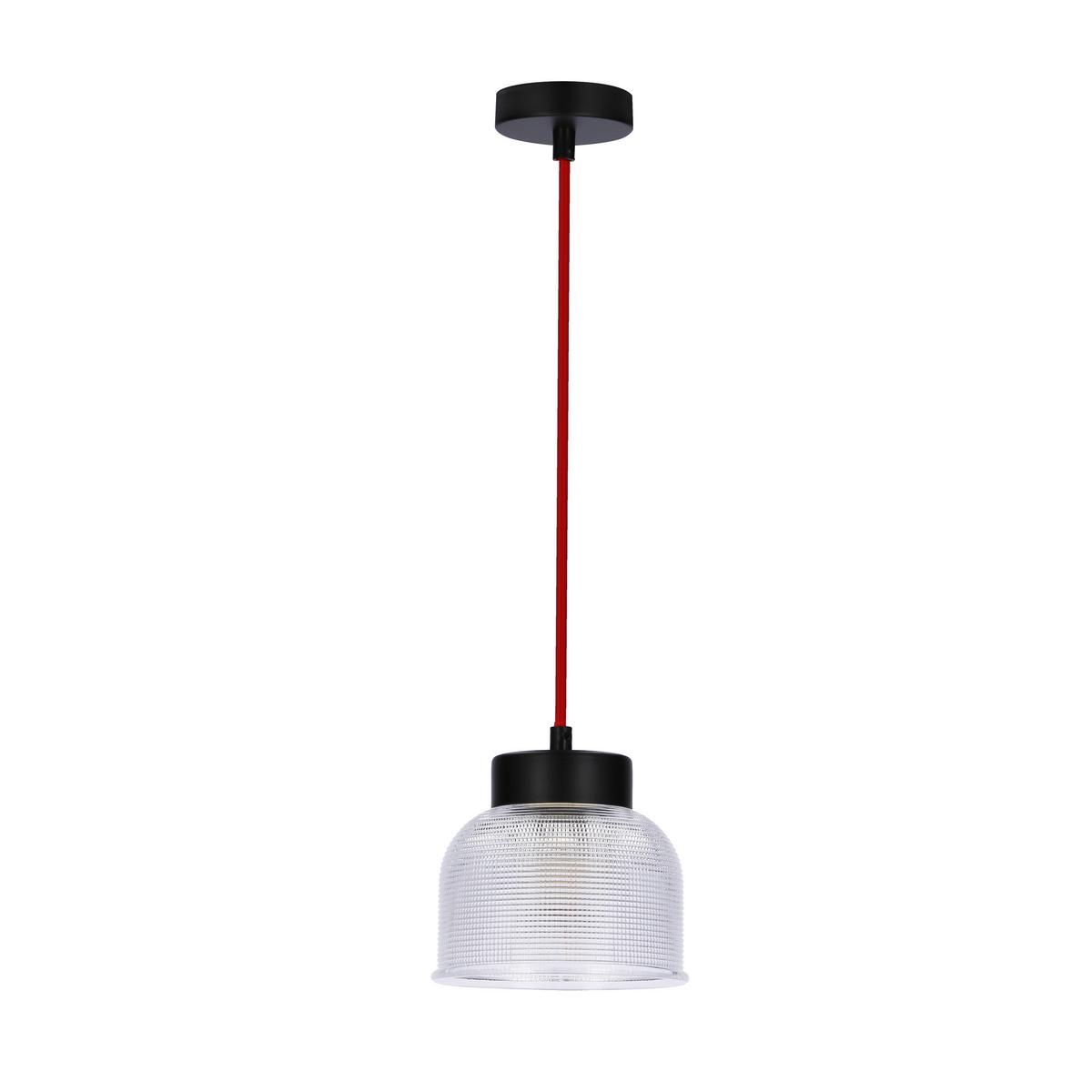Pendelleuchte 50121087 Liverpool - Transparent/Rot, Trend, Glas/Metall (14.5/14.5/90cm)