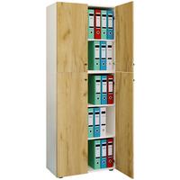 Aktenschrank Lona Weiß, Honigeiche Dekor B: 70cm - Honigeiche/Weiß, Design, Holzwerkstoff (70/183/39cm) - MID.YOU