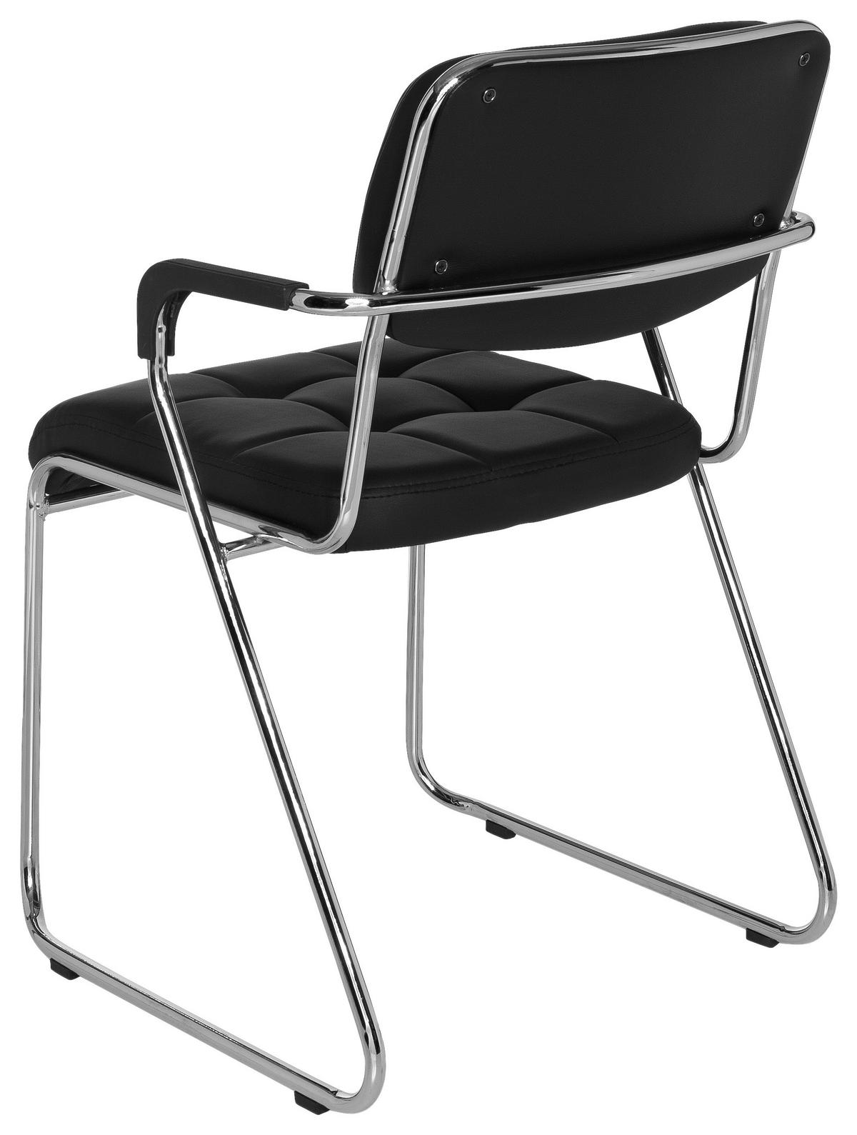 Besucherstuhl Zanta Schwarz Bis 110 Kg - Chromfarben/Schwarz, Basics, Kunststoff/Textil (49/79/44cm) - MID.YOU
