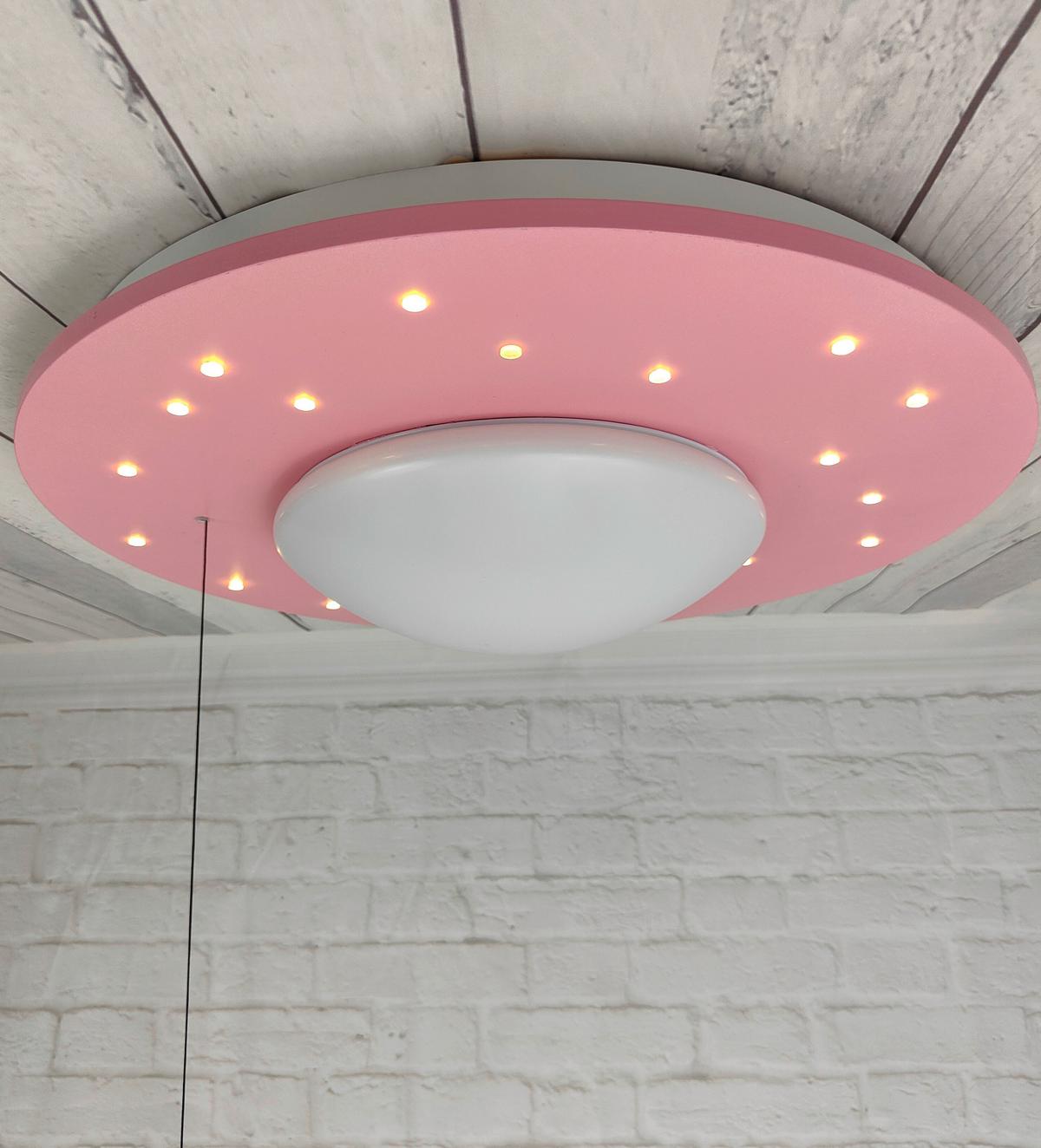 Kinderdeckenleuchte 7007 - Starlight Patellrosé - Rosa/Weiß, Basics, Holzwerkstoff/Kunststoff (54/11cm) - Niermann
