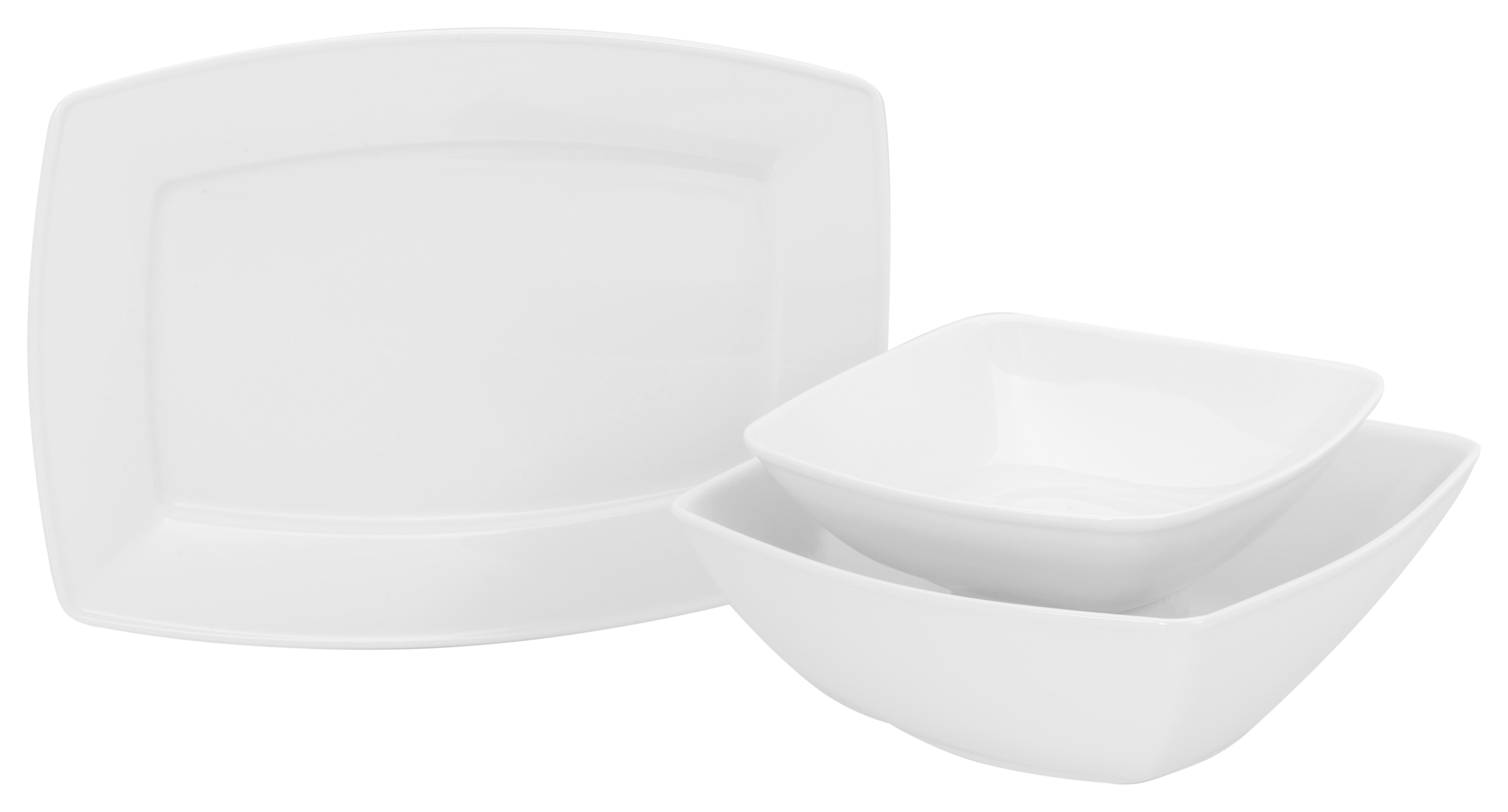 Servierset Victoria Porzellan 2x Schalen, 1x Platte - Weiß, Basics, Keramik - Creatable