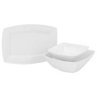 Servierset Victoria Porzellan 2x Schalen, 1x Platte - Weiß, Basics, Keramik - Creatable