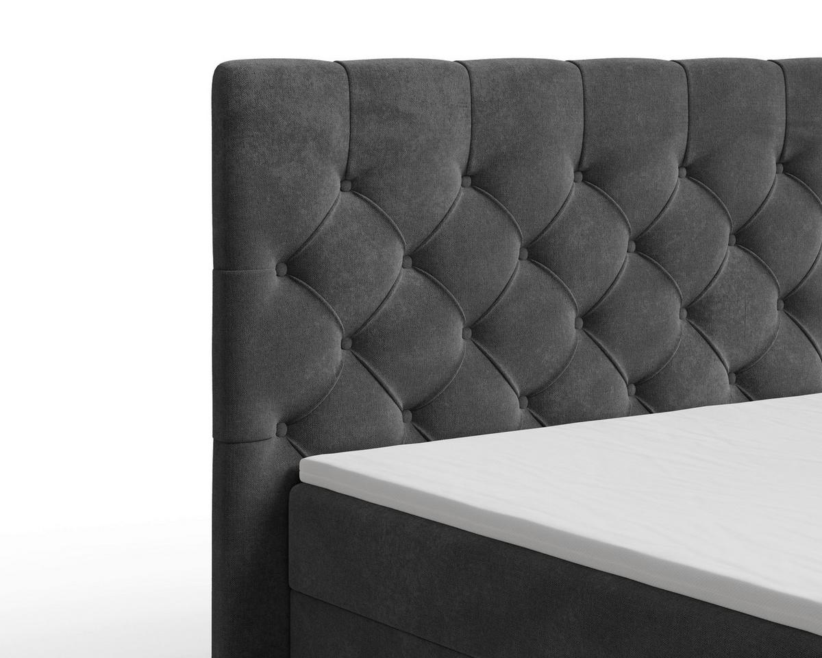 BOXBETT Karo Anthrazit 160x200cm - Anthrazit/Schwarz, MODERN, Holz/Kunststoff (160/200cm) - MID.YOU