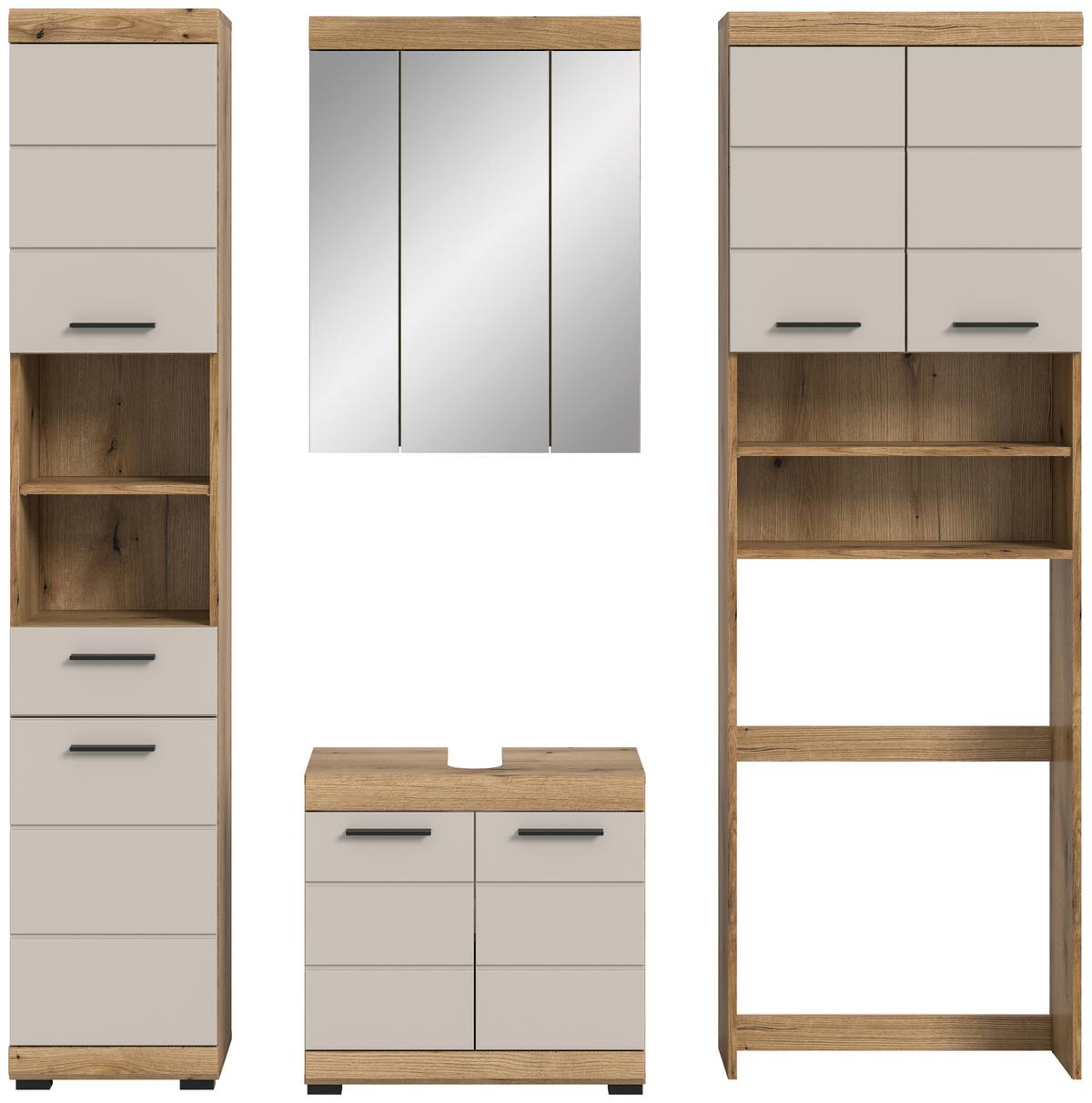 Badezimmer Scout Kaschmir/Naturfarben B: 160 cm - Kaschmir/Schwarz, MODERN, Holzwerkstoff (160cm) - MID.YOU