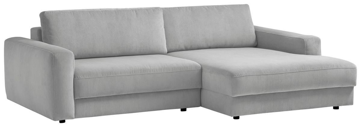 Ecksofa Bourbon - Schwarz/Grau, MODERN, Textil (250/176cm) - Trendmanufaktur