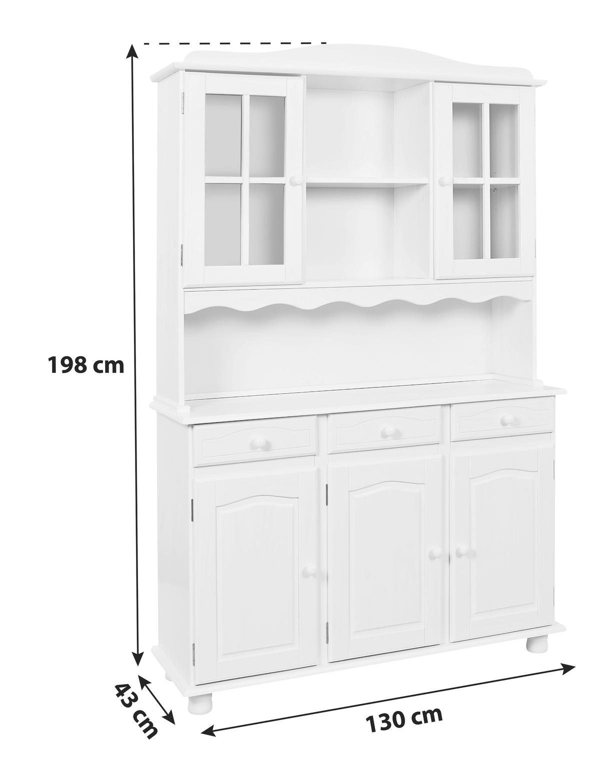 Kredenc SIENA 130 cm bílá - bílá, Lifestyle, dřevo (130/198/43cm) - MID.YOU