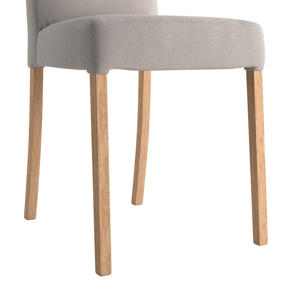 Vierfußstuhl Emma Ii Webstoff Weiß, B: 43 Cm - Eichefarben/Weiß, KONVENTIONELL, Holz/Textil (43/91/58cm)