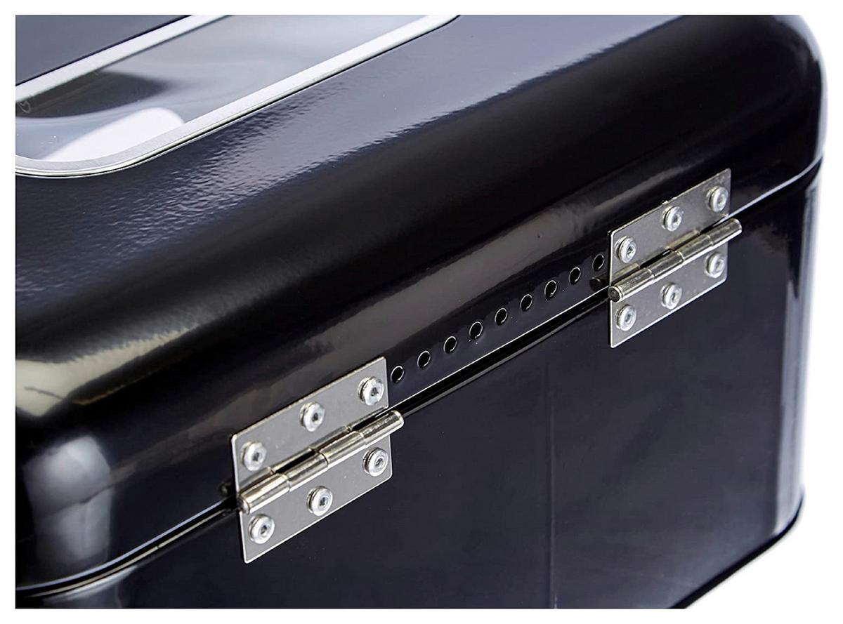 Brotkasten Echtwerk Brotkasten - Schwarz, Design, Metall (30/20/16,5cm) - Echtwerk