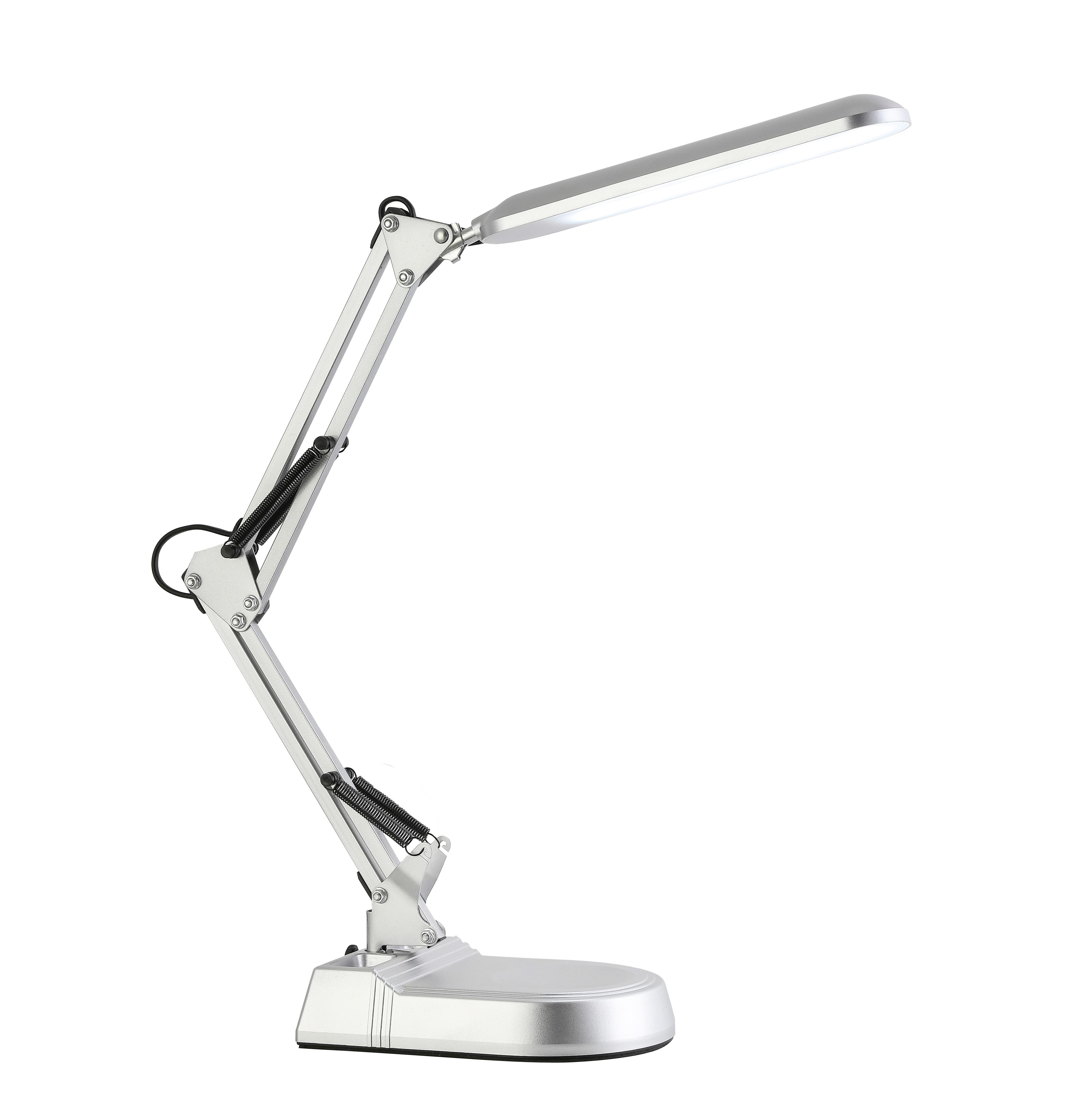 Íróasztallámpa Felix - ezüst/áttetsző, Modern, műanyag/fém (20/15/56cm) - Luca Bessoni