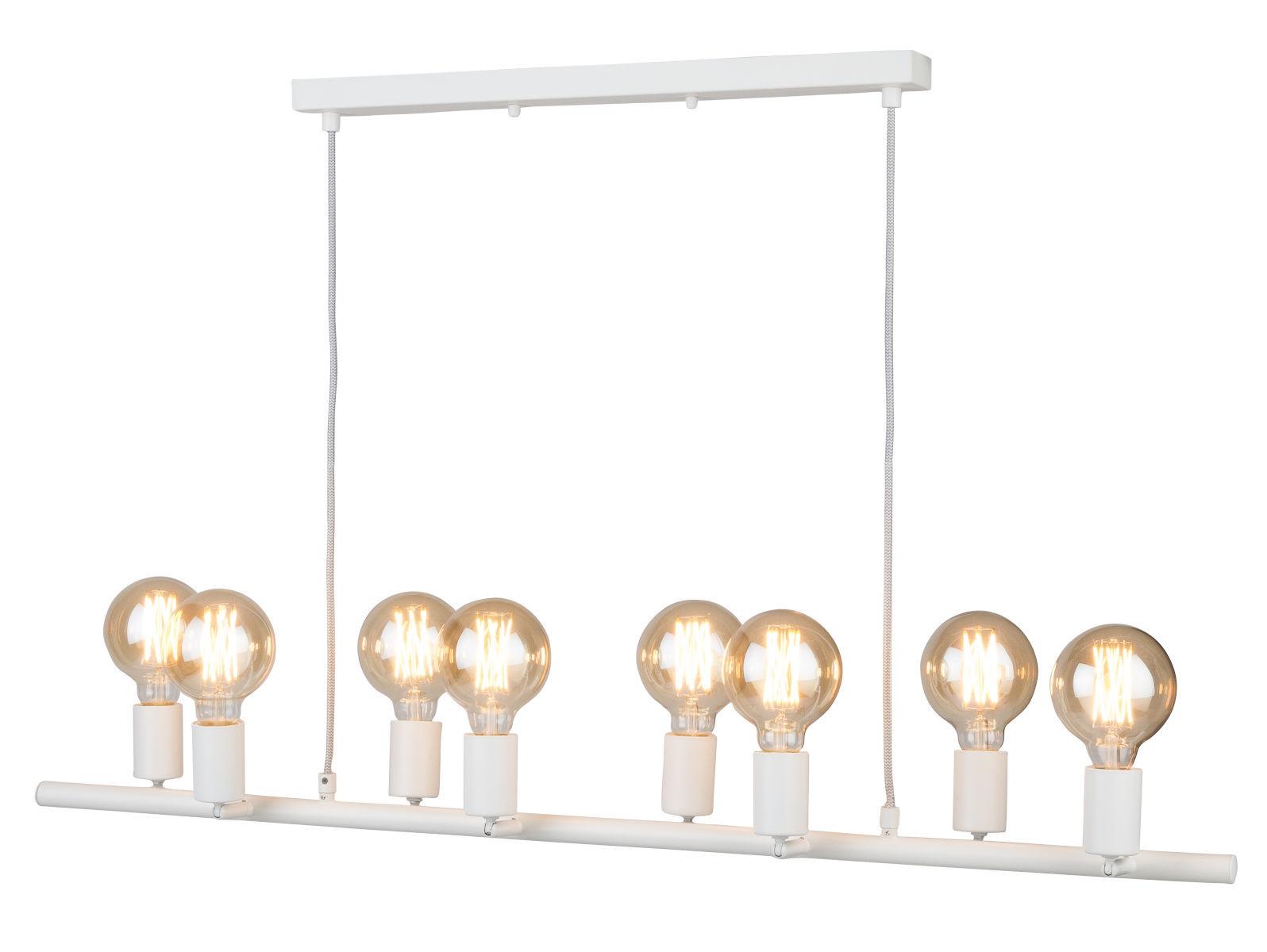 Hängeleuchte Miami H: 28-175cm 8-Flammig höhenverstellbar - Weiß, Design, Metall (105/28/28-175cm) - It's about Romi