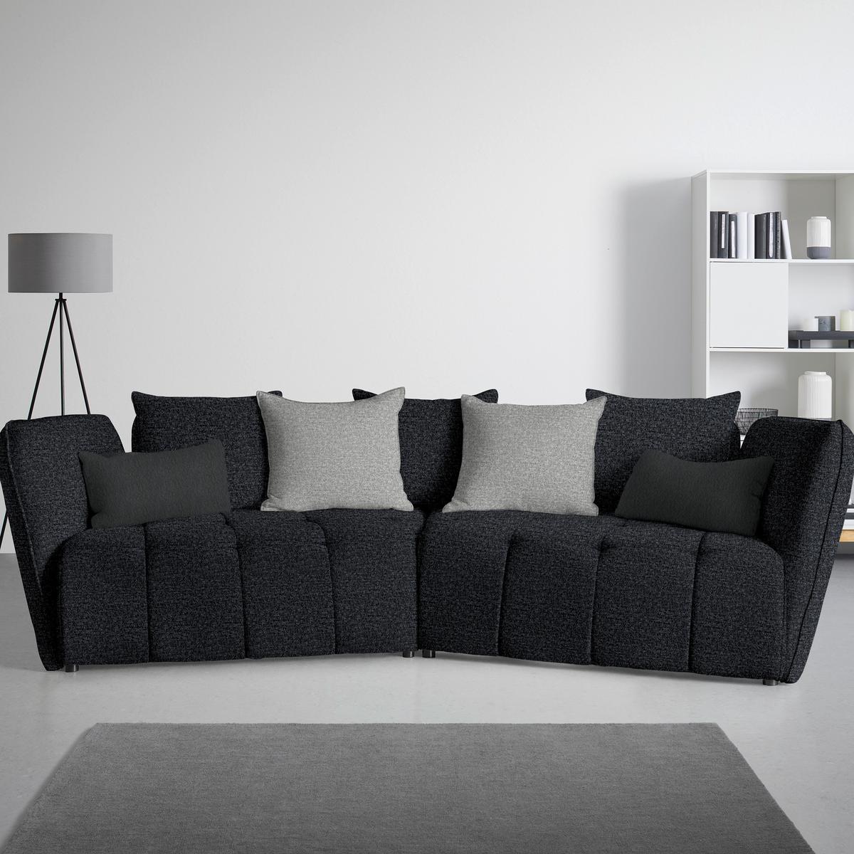 Boxspringová pohovka SOFI, tmavě šedá, světle šedá - šedá/černá, Moderní, textil (294/93/152cm) - Premium Living