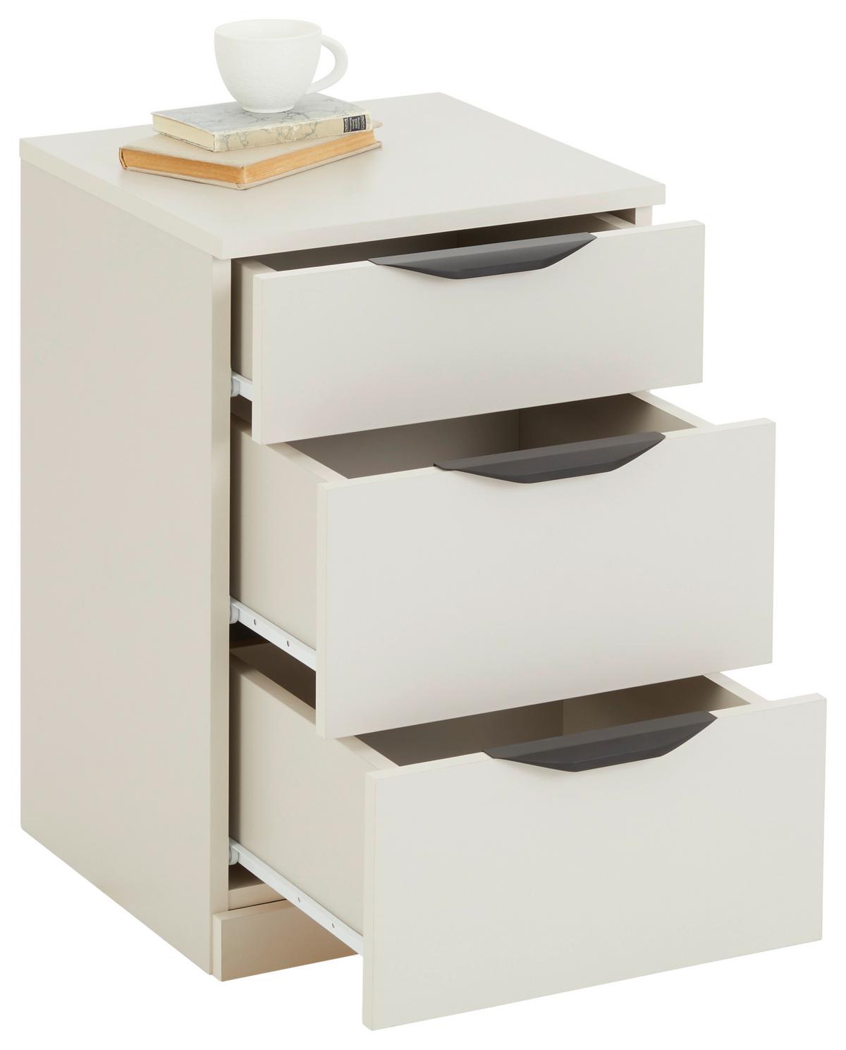 Rollcontainer Rimini 3 Laden Kaschmir, B: 40 cm - Kaschmir, Trend, Holzwerkstoff/Kunststoff (40/60,1/40cm)