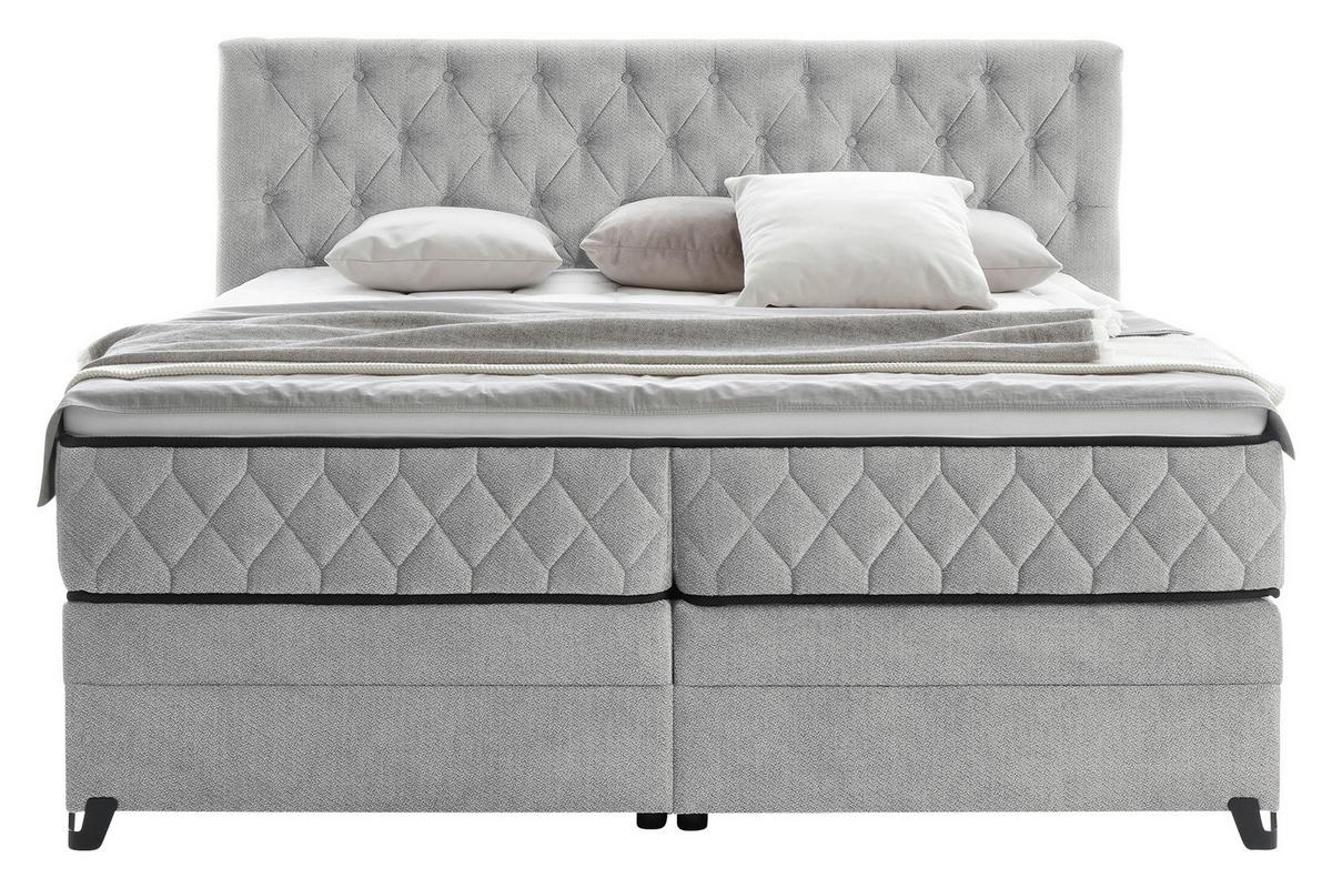Boxspringbett Carmen A Silber 160x200 Cm - Türkis/Silberfarben, KONVENTIONELL, Holz/Holzwerkstoff (160/200cm) - James Wood
