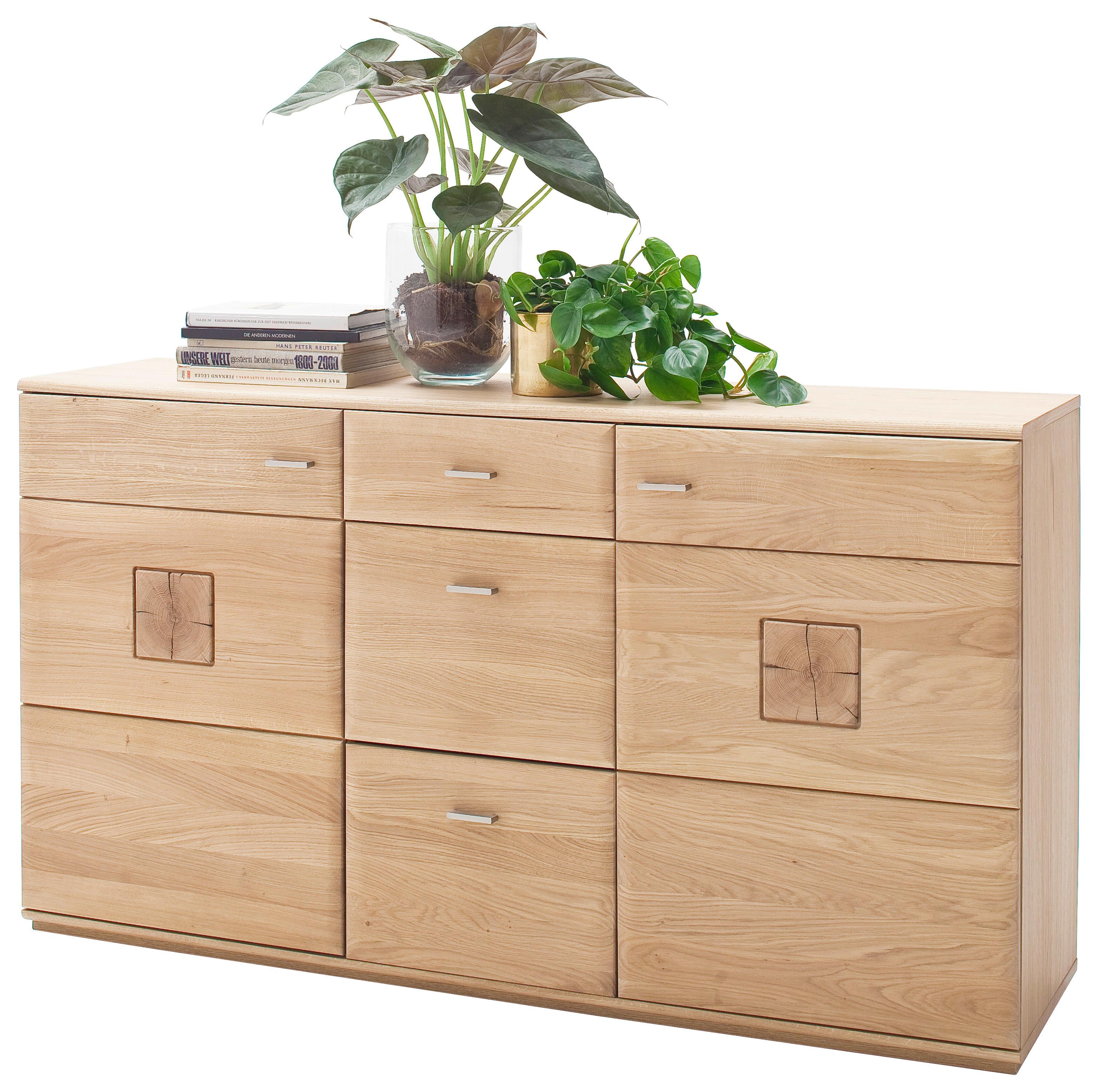 Sideboard Teilmassiv 165 Cm Bologna Eichefarben - Eichefarben, Design, Holz/Holzwerkstoff (165/92/44cm) - Livetastic