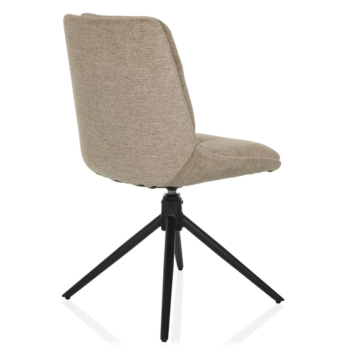 Drehstuhl Tarviso I Beige B: 53 cm - Beige/Schwarz, MODERN, Textil/Metall (53/89/58cm) - MID.YOU
