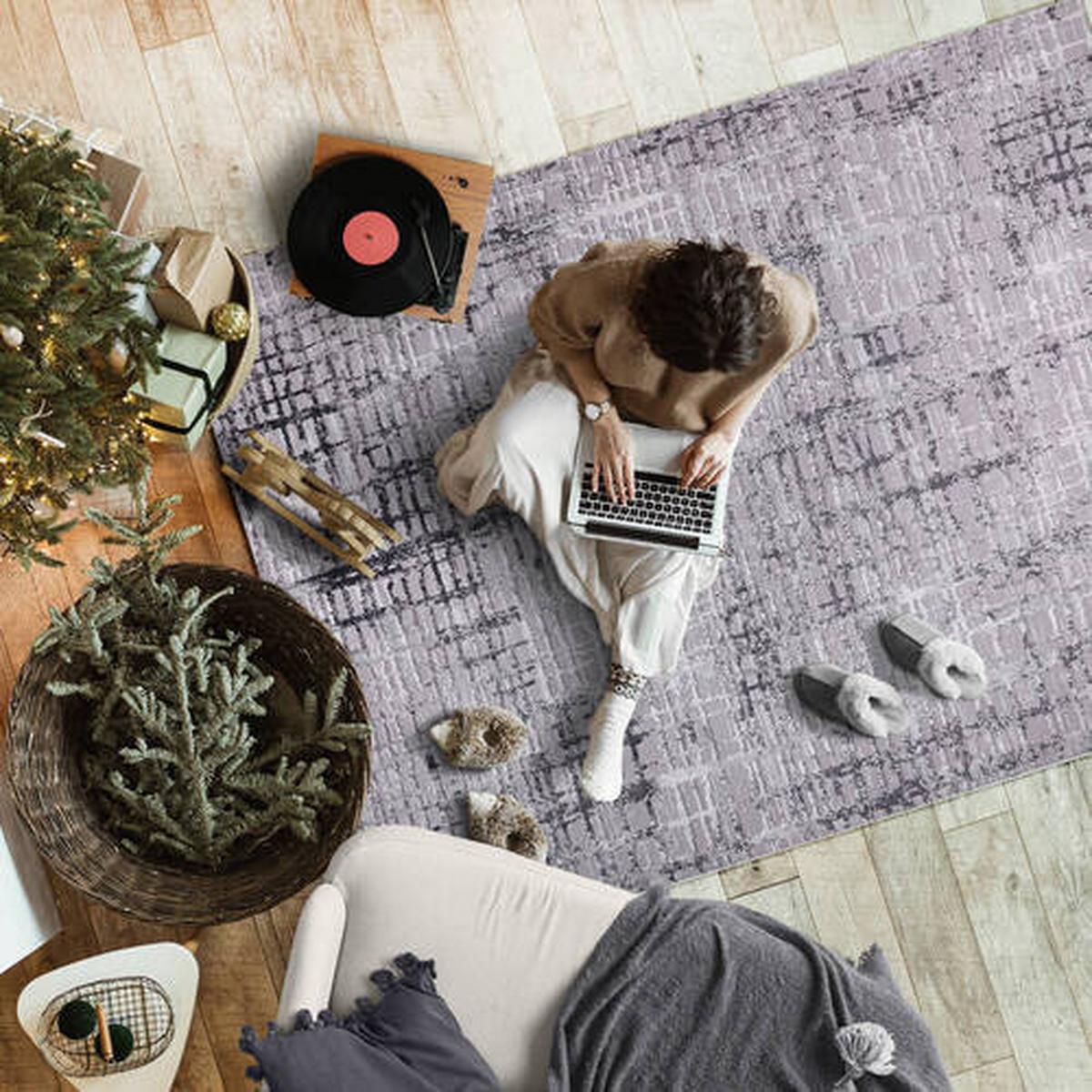 Läufer Evra - Dunkelgrau, Design, Textil (80/300cm)