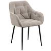 Armlehnstuhl Brooke Beige Gepolstert - Beige/Schwarz, MODERN, Textil/Metall (58/83/55cm) - MID.YOU