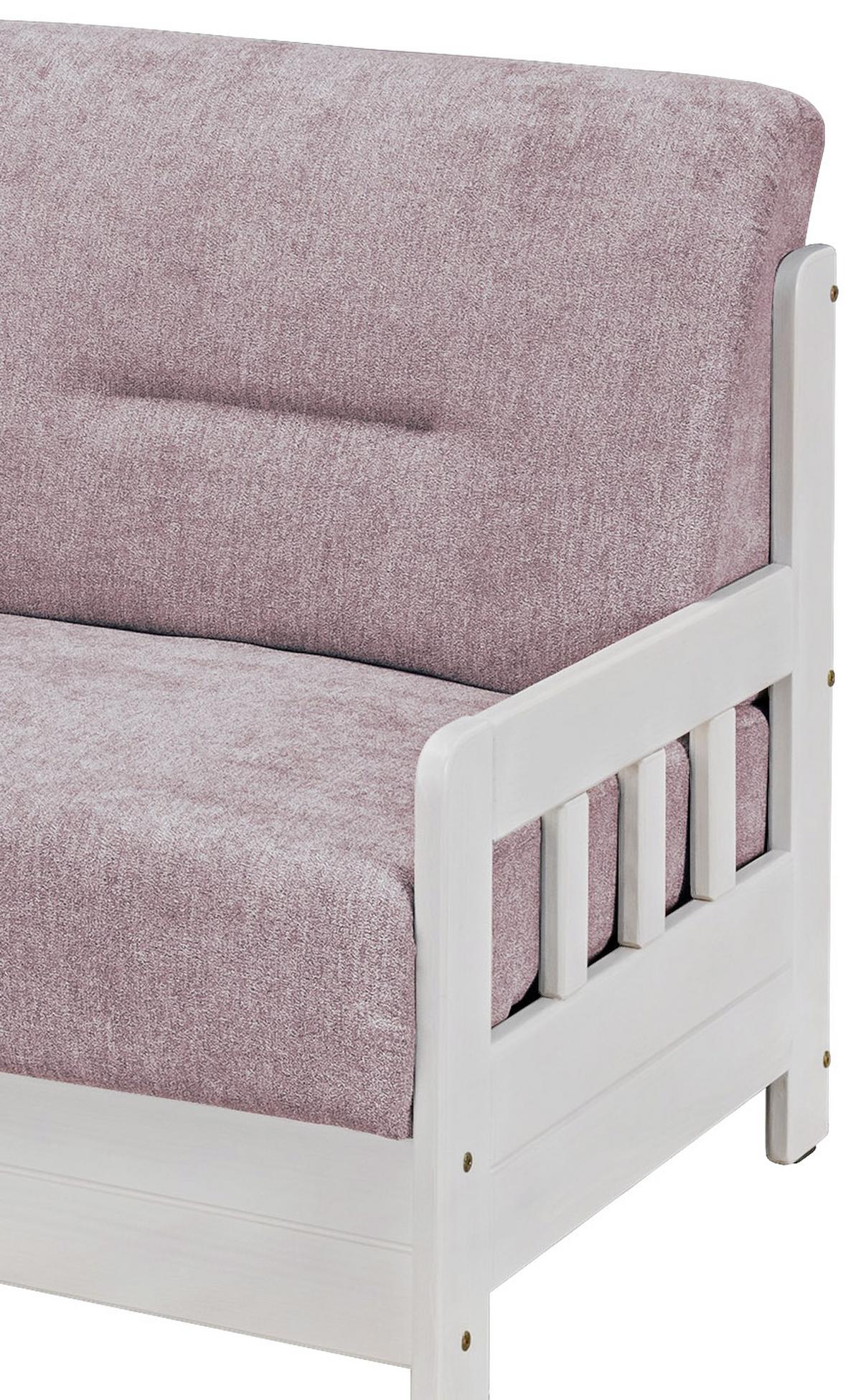 2-Sitzer-Sofa mit Schlaffunkt. Camino Holzkorpus Rosa/Weiß - Rosa/Weiß, LIFESTYLE, Holz/Textil (154/88/90cm) - Livetastic