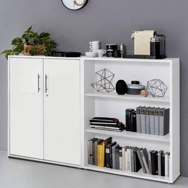 Office Edition B: 168,8 cm Weiß - Weiß, MODERN, Holzwerkstoff (168,8/113,6/33cm) - MID.YOU