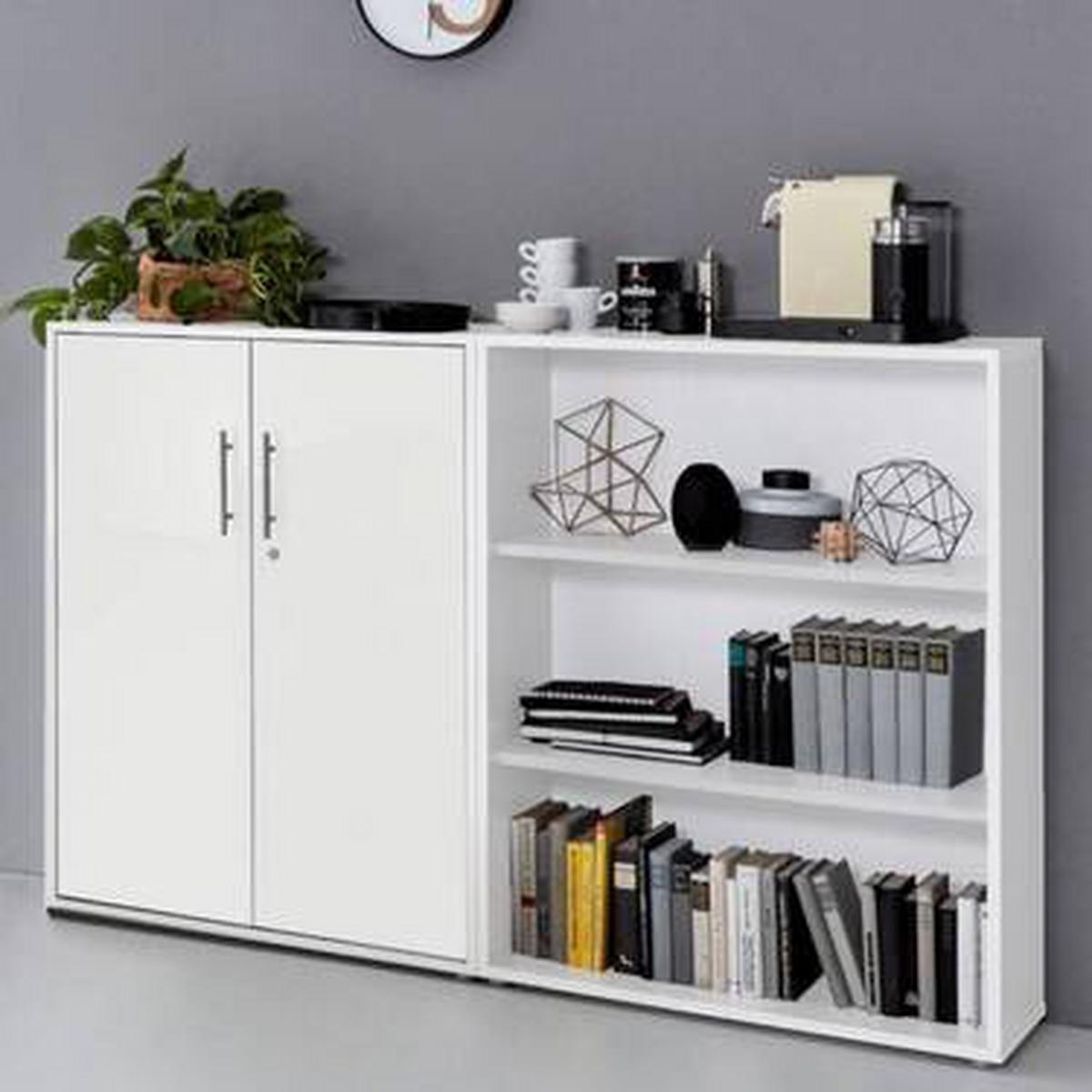 Office Edition B: 168,8 Cm Weiß - Weiß, MODERN, Holzwerkstoff (168,8/113,6/33cm) - MID.YOU