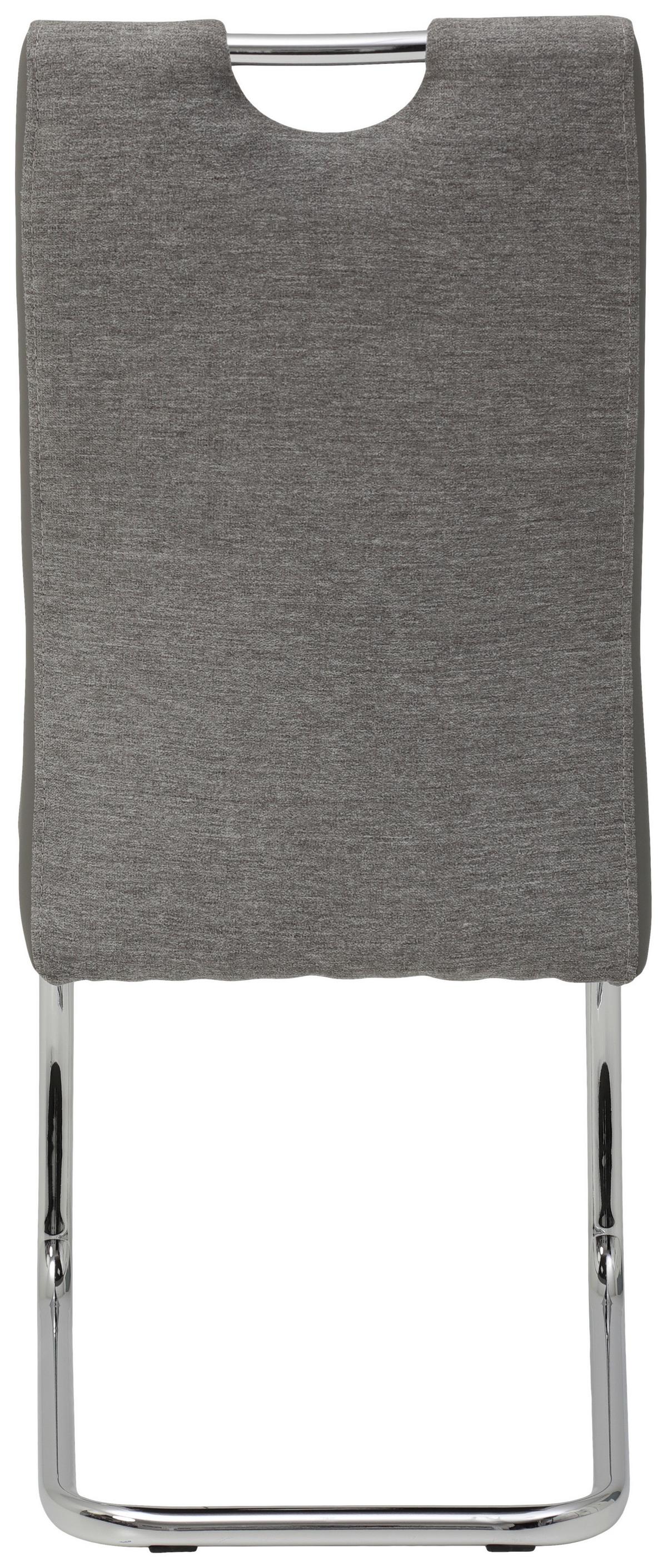 Schwingstuhl Alina Grau Mit Gripp 2er-Set - Chromfarben/Grau, MODERN, Textil/Metall (43/98/59cm) - MID.YOU