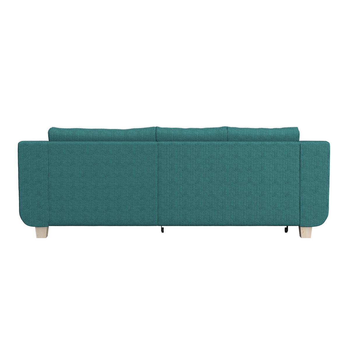 Rohová sedačka ALEX, světle modrý manšestr - přírodní barvy/světle modrá, Moderní, textil/plast (246/88cm)