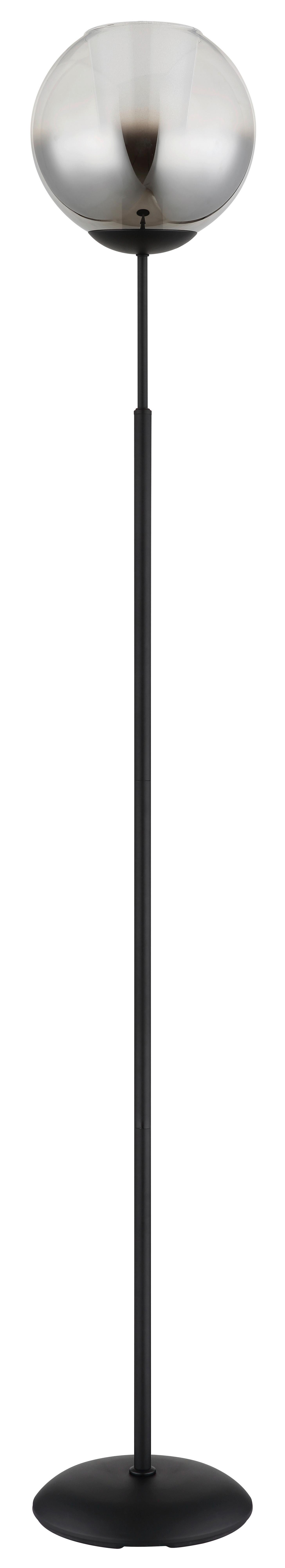 Stehleuchte Barry Grau Klar D: 25 cm - Klar/Schwarz, Basics, Glas/Textil (25/154,5cm) - Globo