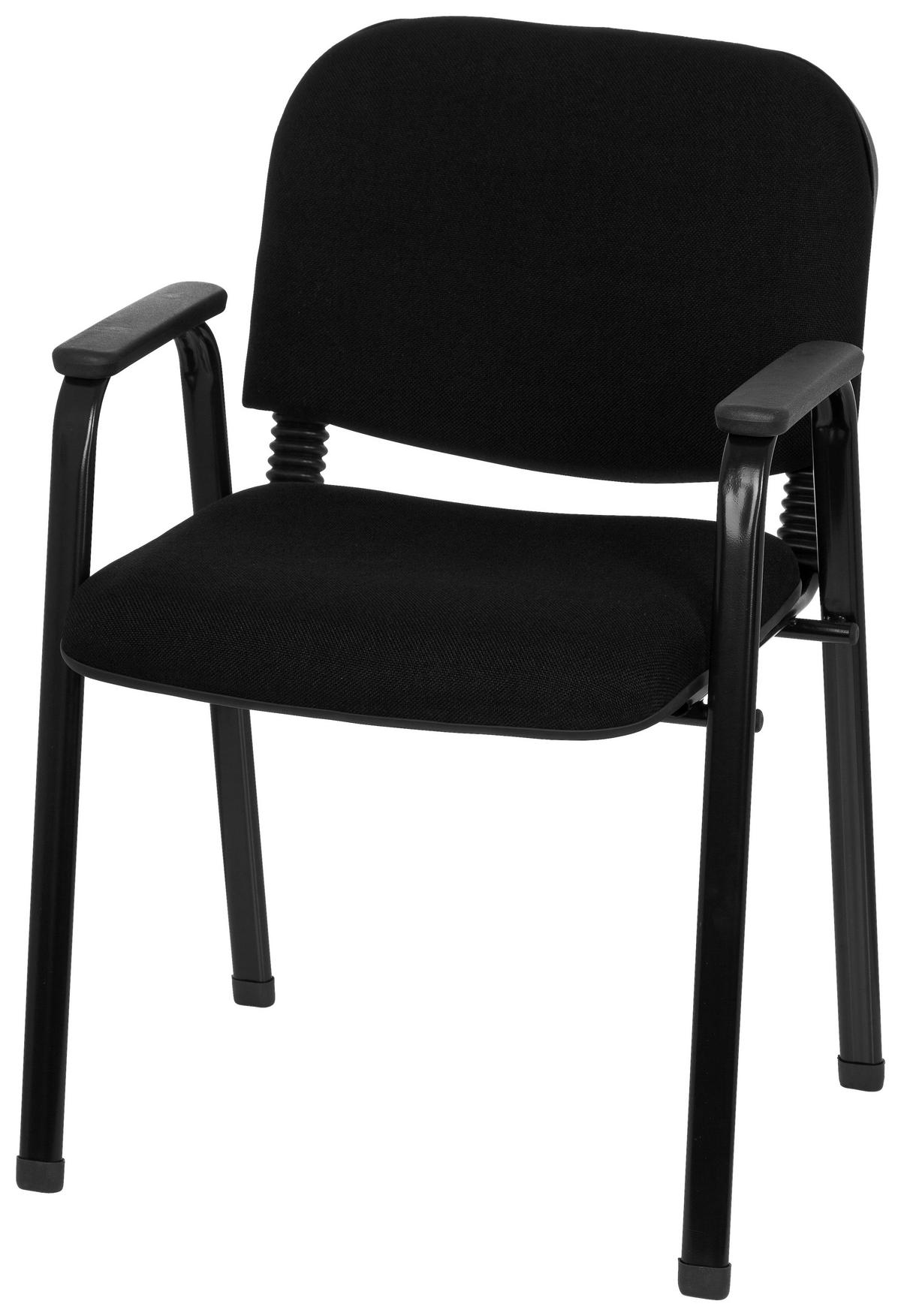 Besucherstuhl Xt 650 Schwarz Bis 120 Kg - Schwarz, Basics, Kunststoff/Textil (55/84/42cm) - MID.YOU