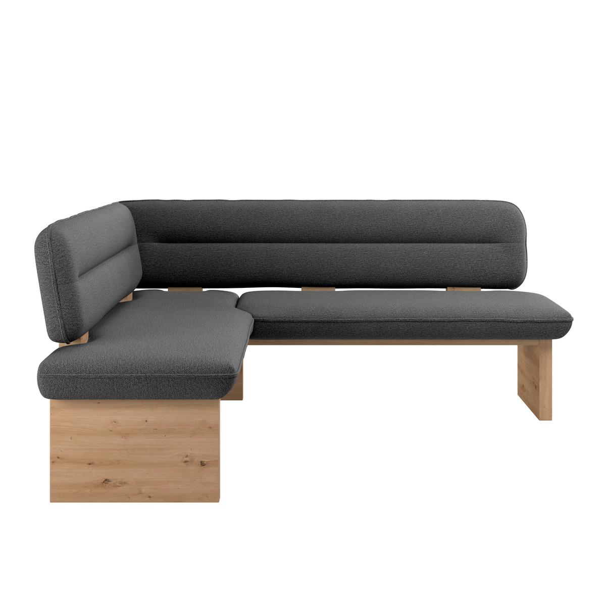 Eckbank Beluna Ii Webstoff Schwarz, B: 170cm - Eichefarben/Schwarz, KONVENTIONELL, Holz/Textil (170/232cm) - James Wood