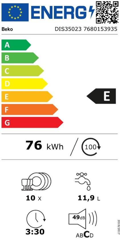 Geschirrspüler Dis35023                -Beko- - Basics, Kunststoff/Metall (44,8/81,8/55cm) - Beko