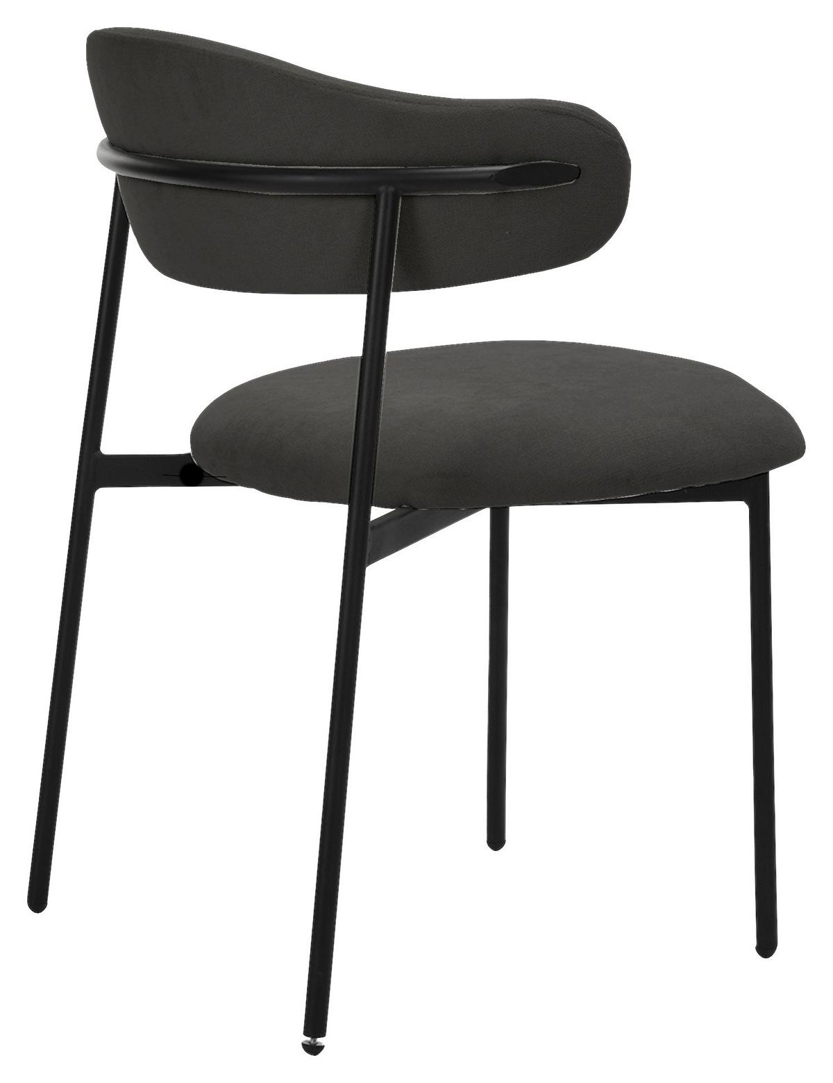 Esszimmerstuhl Jersey Schwarz, Dunkelgrau 2er Set - Dunkelgrau/Schwarz, Design, Textil/Metall (58/78/54,5cm) - MID.YOU