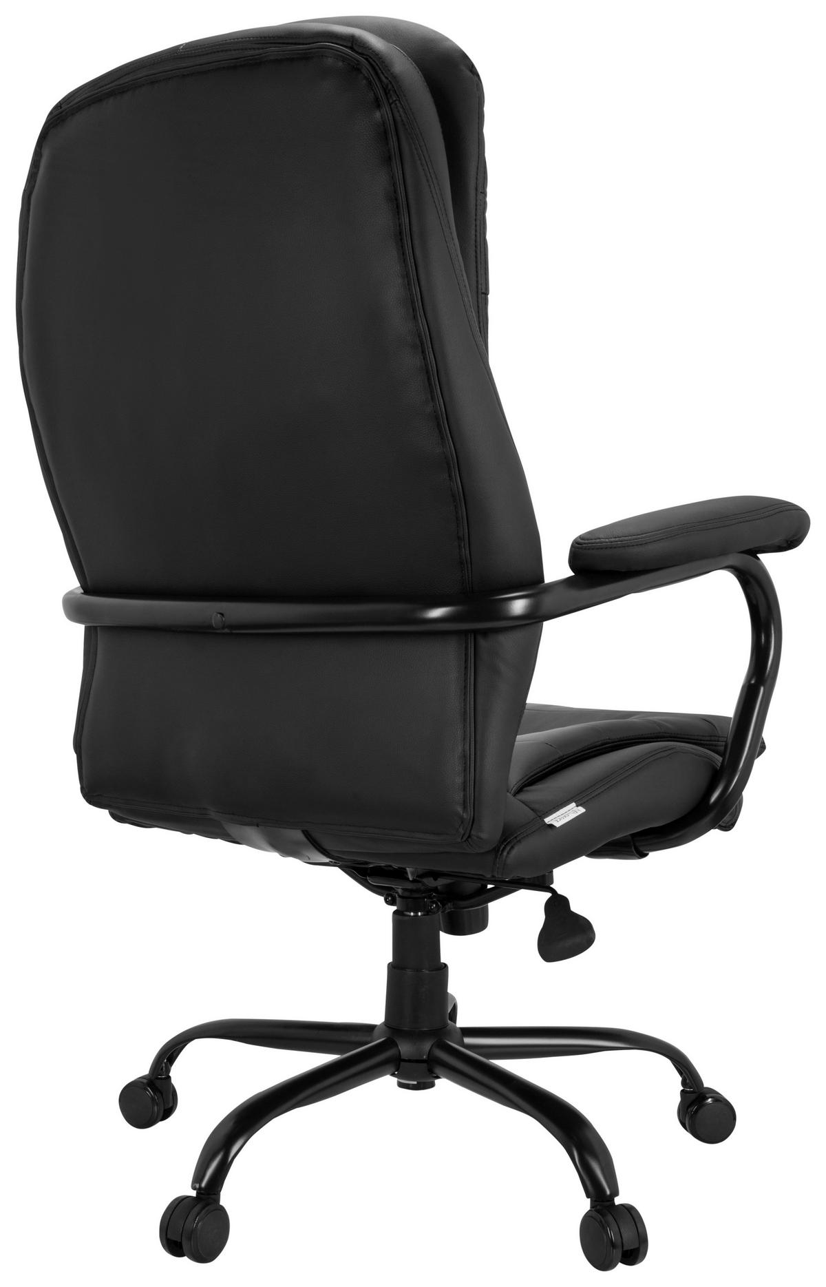 Bürostuhl Relax XXL Schwarz Bis 180 Kg - Schwarz, Basics, Kunststoff/Textil (78/118/70cm) - MID.YOU