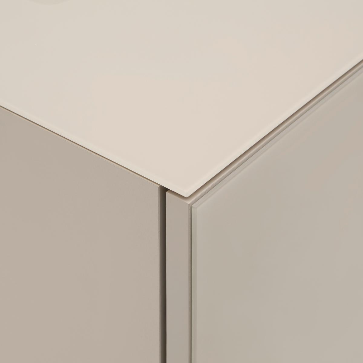 Široká komoda SIENA sklo, kašmír - černá/kašmírová, Moderní, kov/kompozitní dřevo (181/84/40cm) - Premium Living