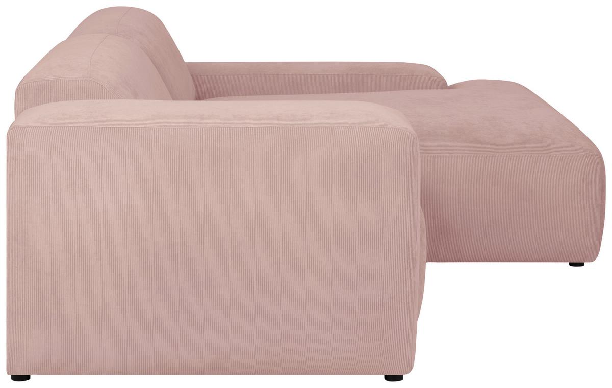Ecksofa Hannah Rosa 252x170 Cm - Schwarz/Rosa, Design, Textil (252/170cm) - MID.YOU