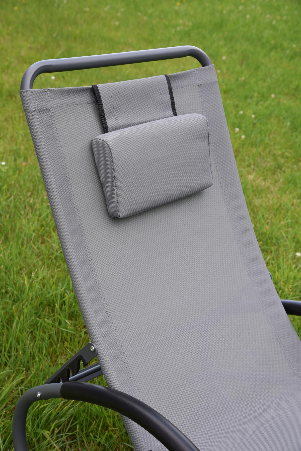 Schaukelliege Siros - Anthrazit/Grau, Basics, Kunststoff/Metall (63/106/177cm) - Gardenson