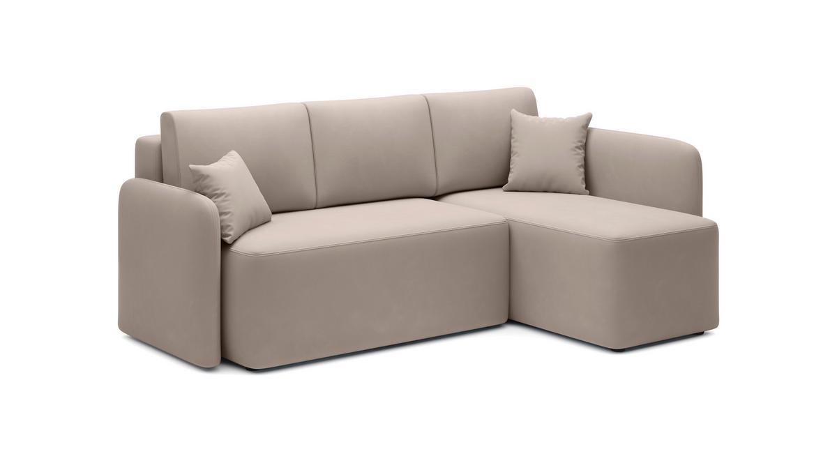 Ecksofa Hadson Beige S: 206x150 cm - Beige/Schwarz, Design, Textil (206/150cm) - MID.YOU