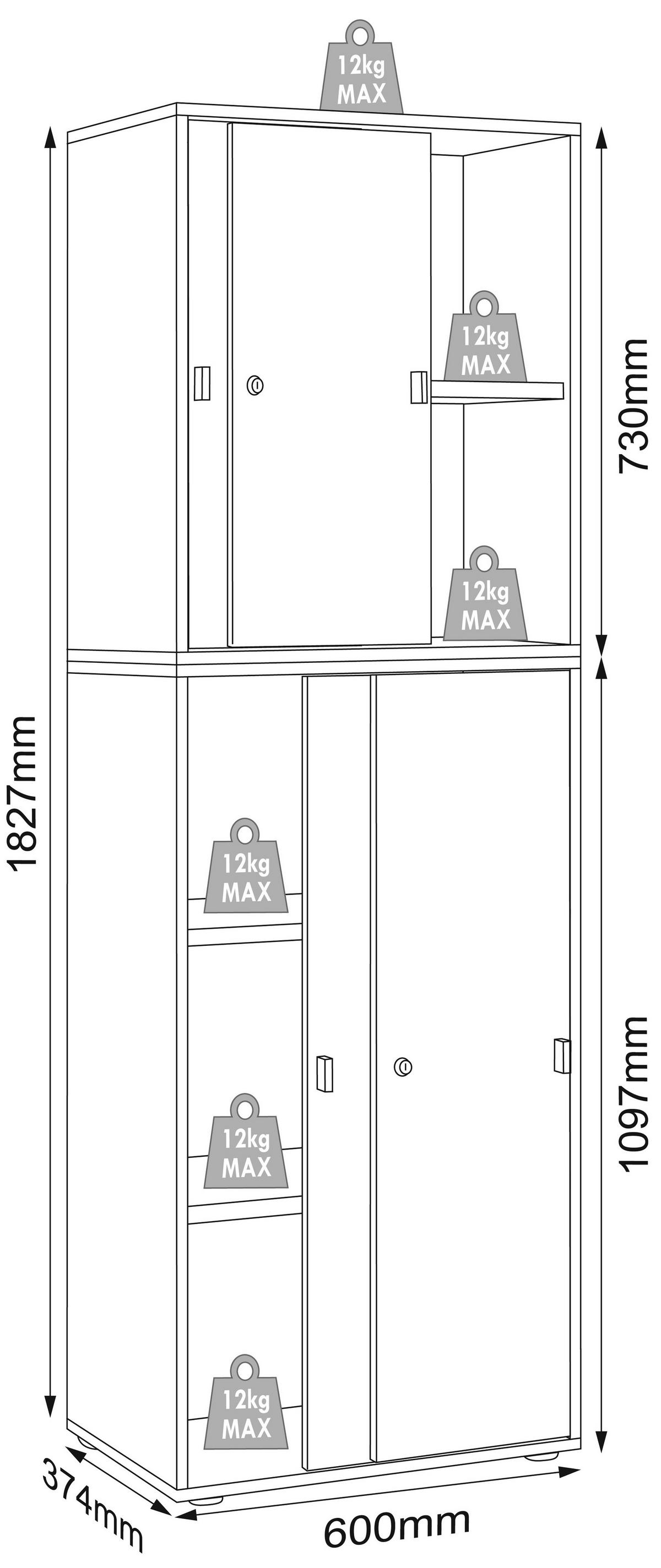 Schuhschrank Salia Anthrazit/Honigeiche B: 60 cm - Honigeiche/Anthrazit, Design, Holzwerkstoff (60/183/37cm) - MID.YOU