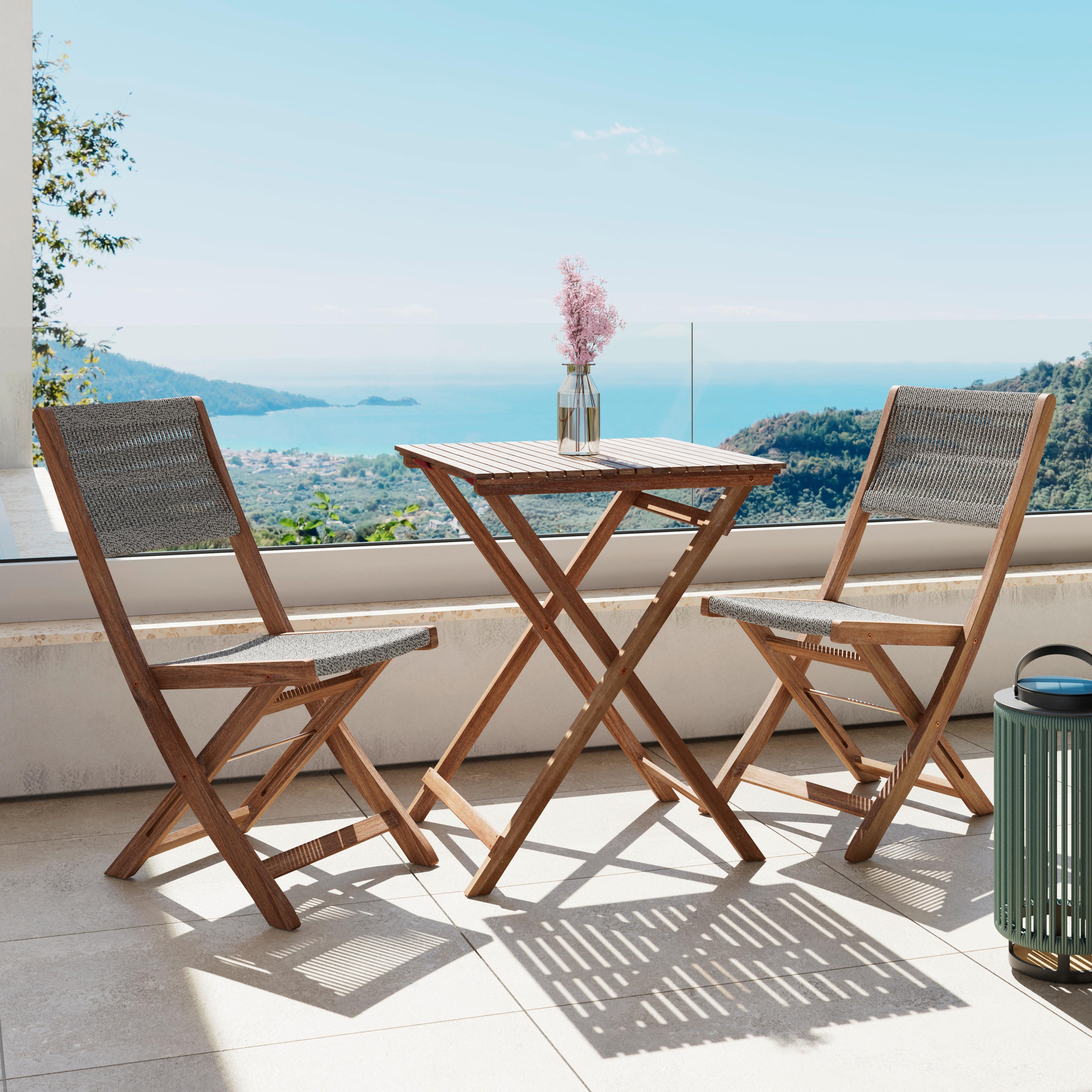 SADA NA BALKON EFFIE - barvy akácie, Moderní, dřevo/plast (60/76/60cm) - Bessagi Garden