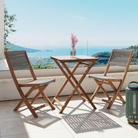 SADA NA BALKON EFFIE - barvy akácie, Moderní, dřevo/plast (60/76/60cm) - Bessagi Garden