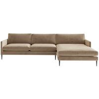 Ecksofa Justin - Hellbraun, Design, Textil (277/154cm) - Livetastic