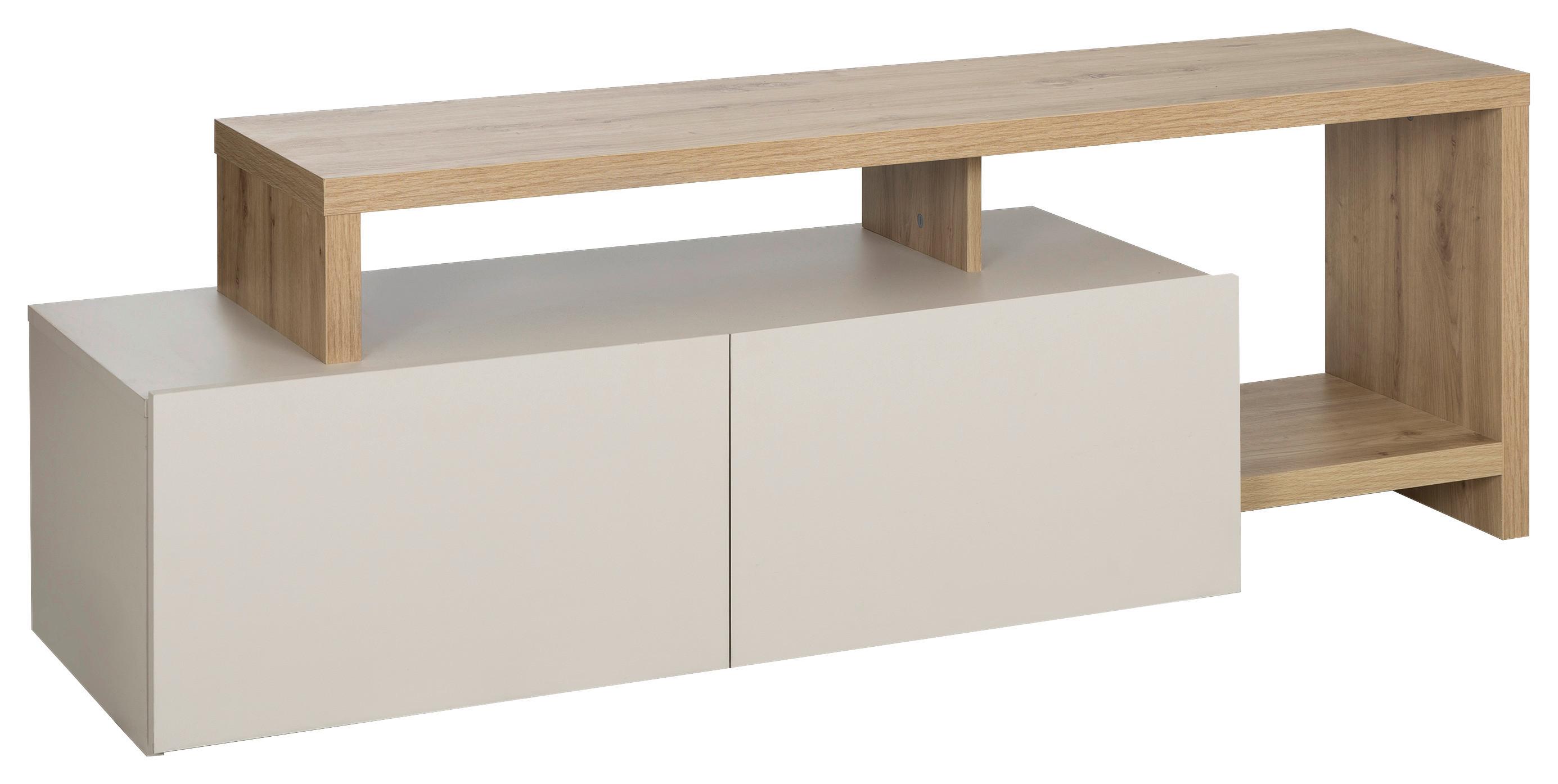 Tv-element Craft Eiche Artisan/kashimi,b: 155cm - Kaschmir/Schwarz, Basics, Holzwerkstoff (155/50/45cm) - Livetastic