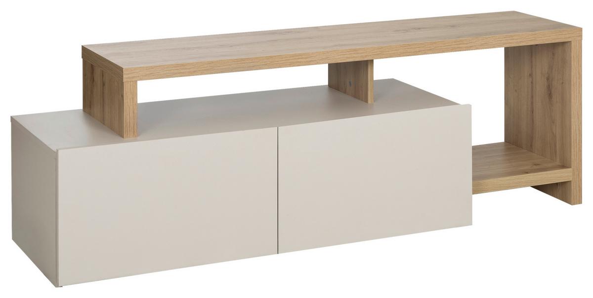 TV-Element Craft Eiche Artisan/Kashimi,b: 155cm - Kaschmir/Schwarz, Basics, Holzwerkstoff (155/50/45cm) - Livetastic