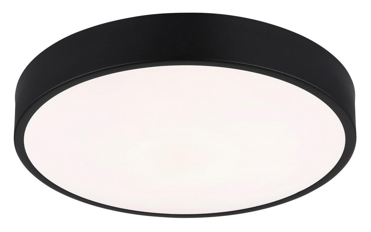 LED-Deckenleuchte 12398-18s Nielsen - Opal/Schwarz, Basics, Kunststoff/Metall (33,2/7cm) - Globo