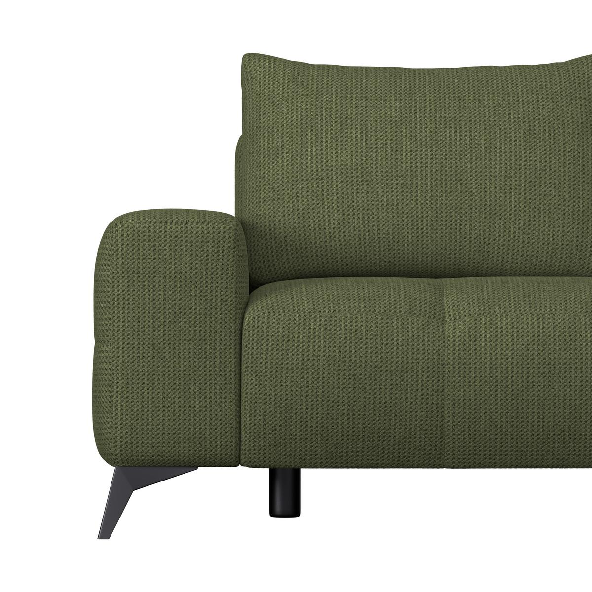 Ecksofa Mauro Moosgrün, mit Schlaffunktion - Waldgrün/Schwarz, Trend, Textil (290/175cm) - Luca Bessoni