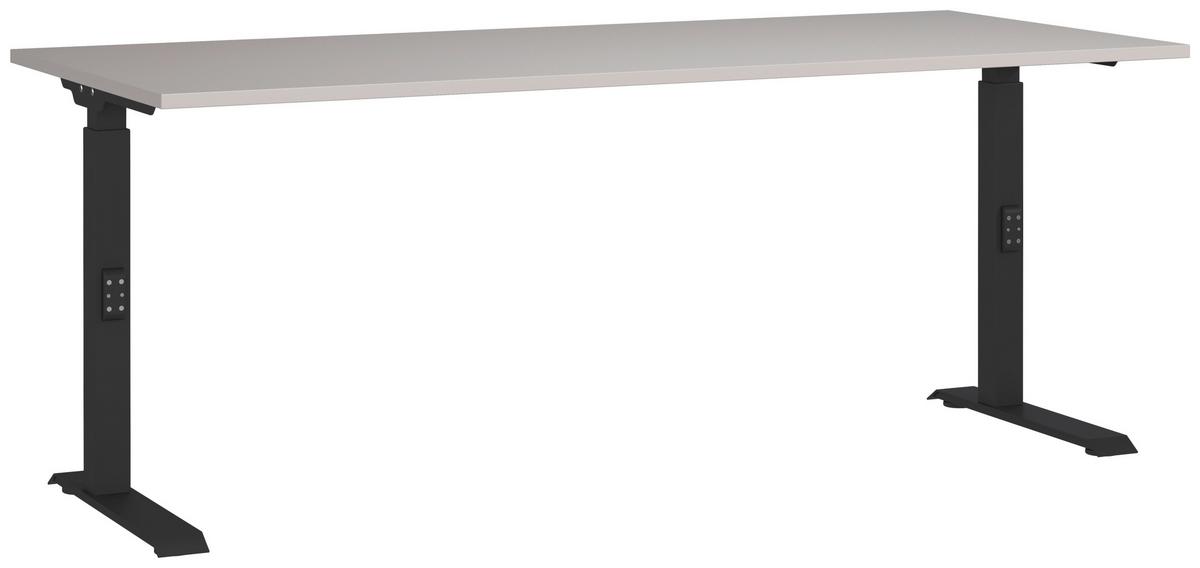 Schreibtisch Schwarz/Kaschmir L: 180cm - Kaschmir/Schwarz, MODERN, Holzwerkstoff/Metall (180/80/68-91cm) - Germania